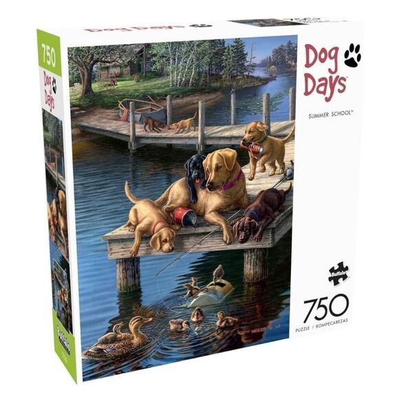 Buffalo Games Dog Days Summer School 750 pc Jigsaw Puzzle - Picture 1 of 10